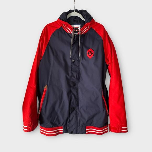 Burton Haze Red 10K Varsity Snowboard Ski Jacket Ballpoint Burner Red & Blue XL - Picture 2 of 12